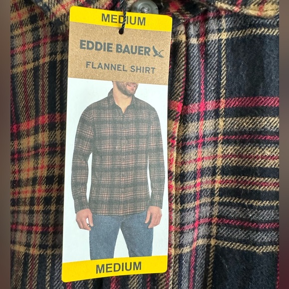 Eddie Bauer - Men's Night Sky Ohio Plaid Relaxed Fit Flannel Shirt, Medium - Picture 3 of 8